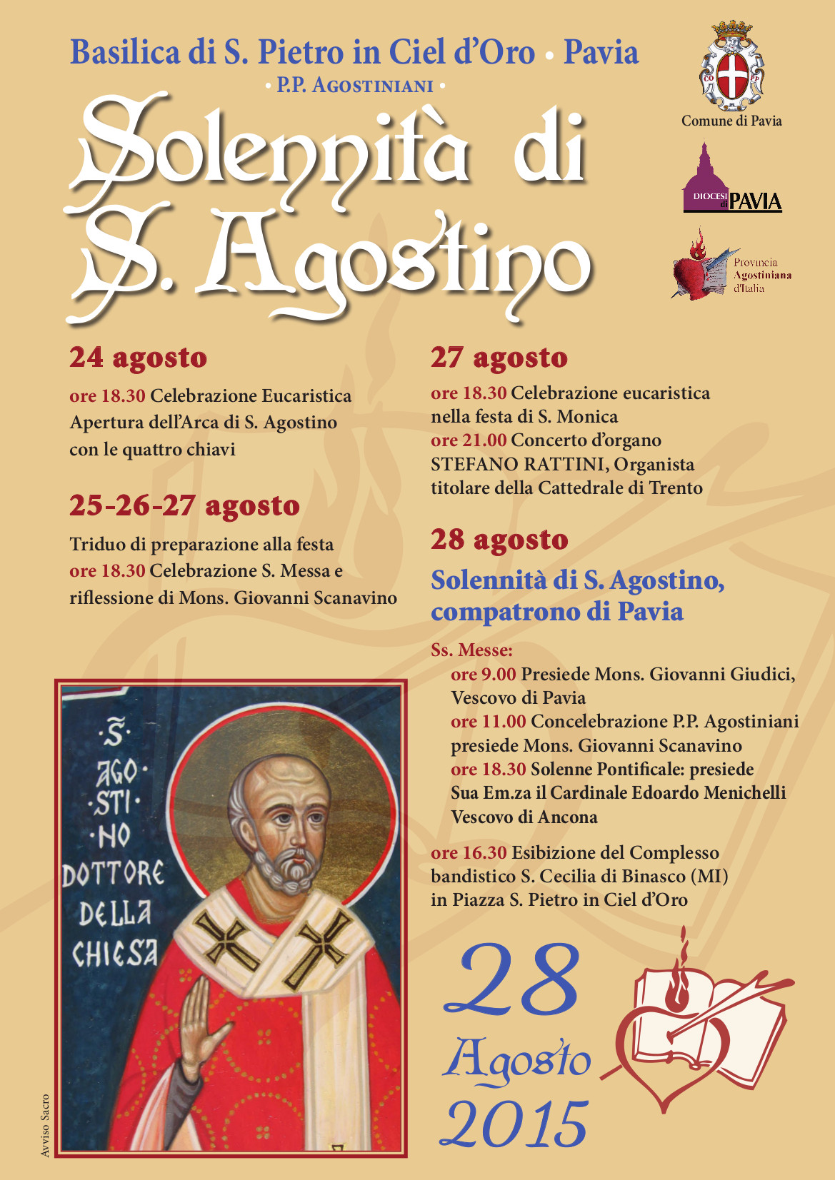 Locandina eprogramma della Festa di S.Agostino 2015
